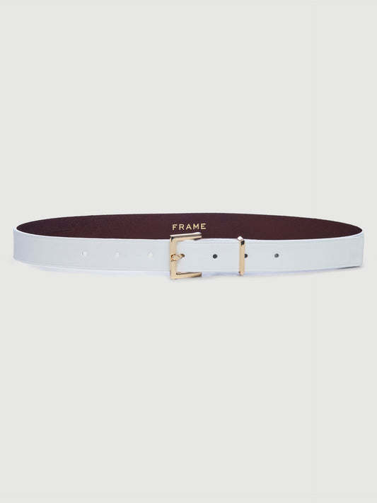 Square Buckle Belt Blanc