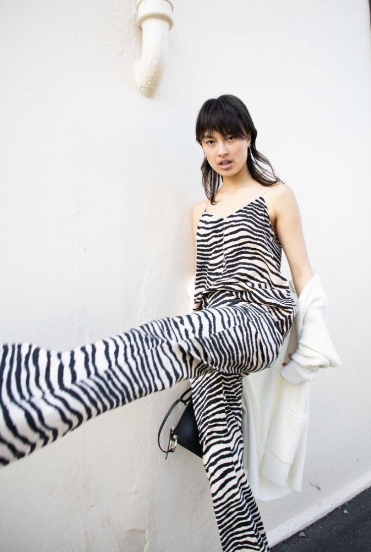 Erika Zebra Wide Leg Pant Dry Desert Print