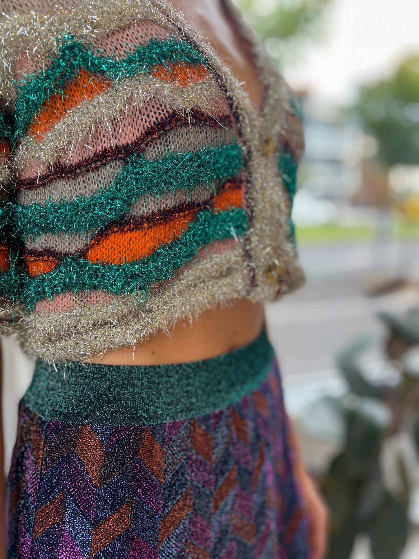 Multicolour Cropped Cardigan