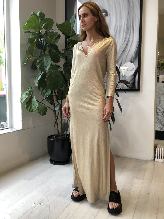 metallic tee long dress