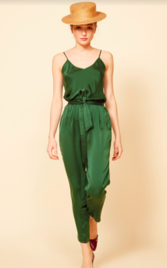 Axl Green Silk Jumpsuit