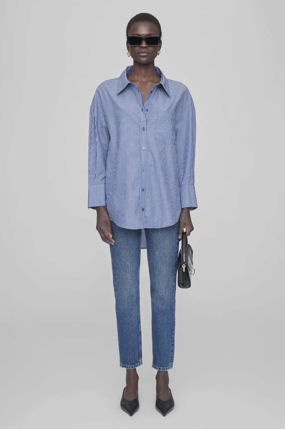 Mika Shirt Ble and White Stripe