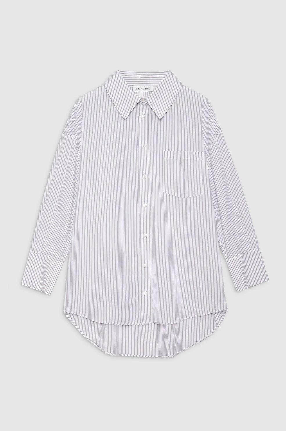 Mika Shirt- White and lavender stripe