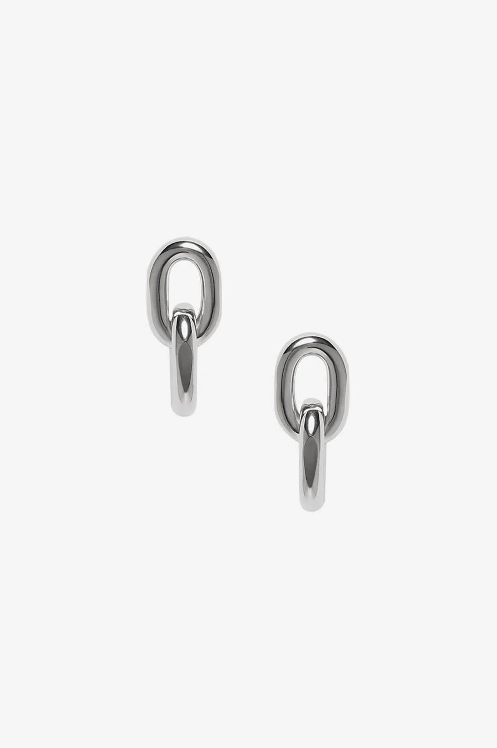 Link Drop Earrings Silver