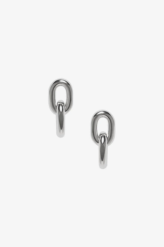 Link Drop Earrings Silver