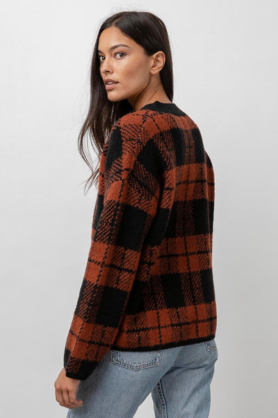 Colleen Rust Black Plaid Knit