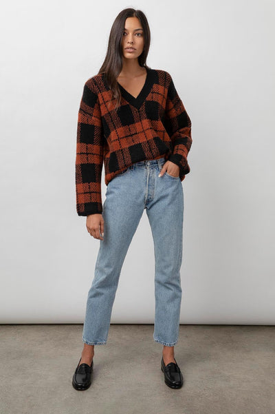 Colleen Rust Black Plaid Knit