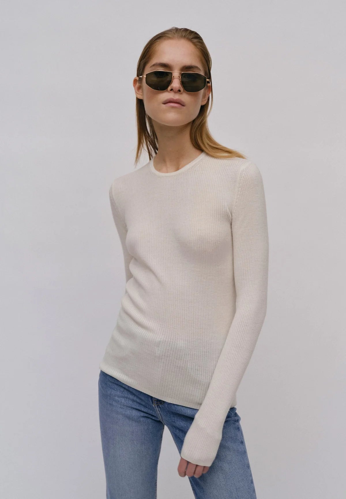 Camb Knit Blouse - Off White