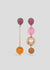Gold-tone, purple and orange sphere earrings  Eliseum