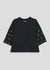 Black sweatshirt with rhinestone embellishments