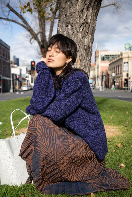 Danika Two Tone Purple Knit