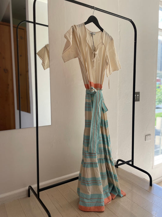 Long Dress Blue/Orange - size S