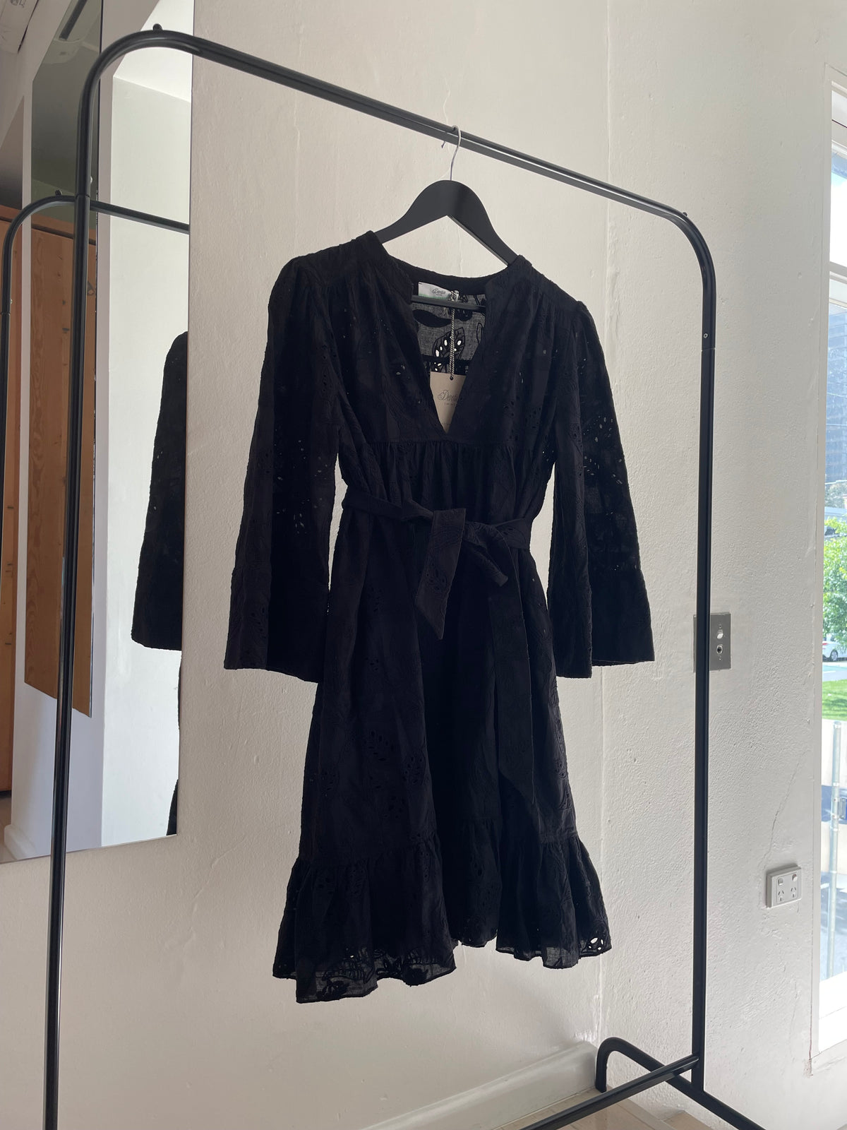 Short Cotton Dress - Black - size S