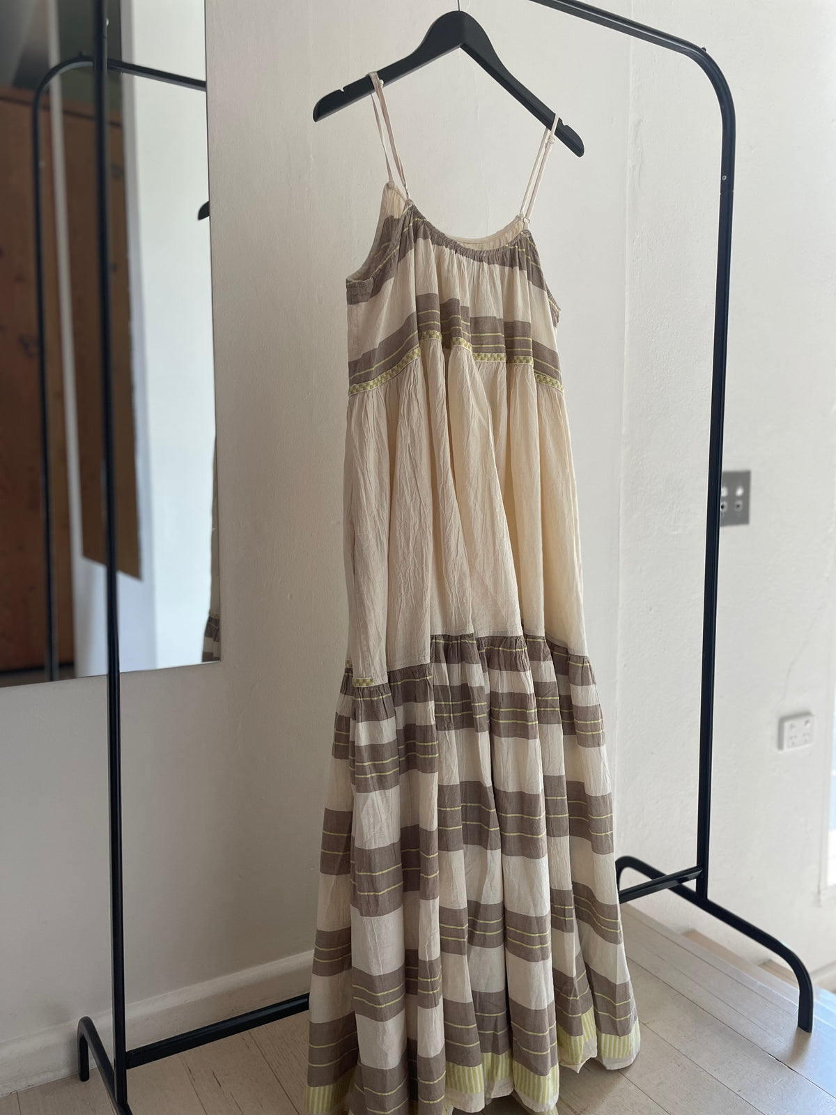 Lime/Khaki Long Dress - size S