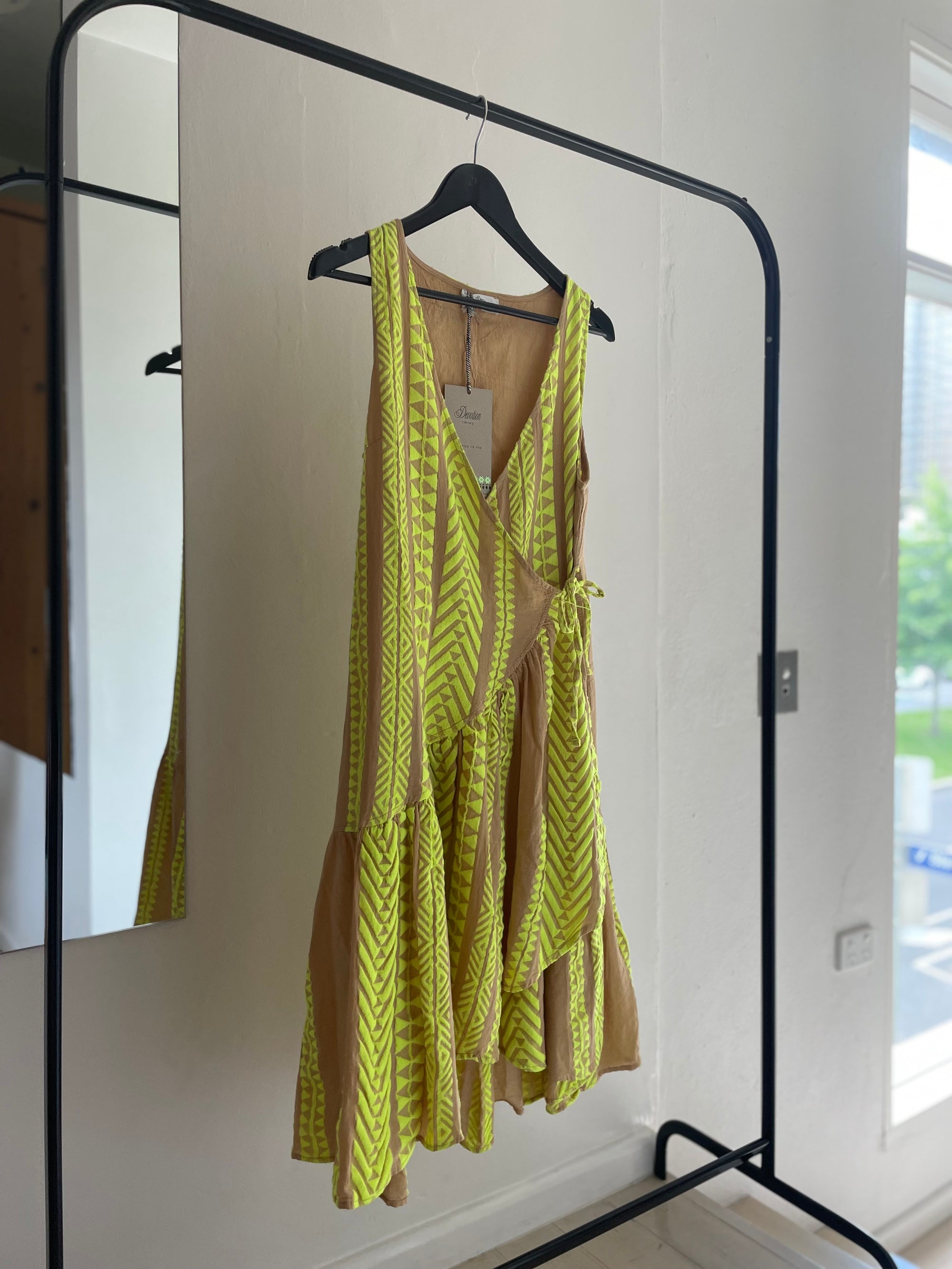 Lime/Beige Dress - size S