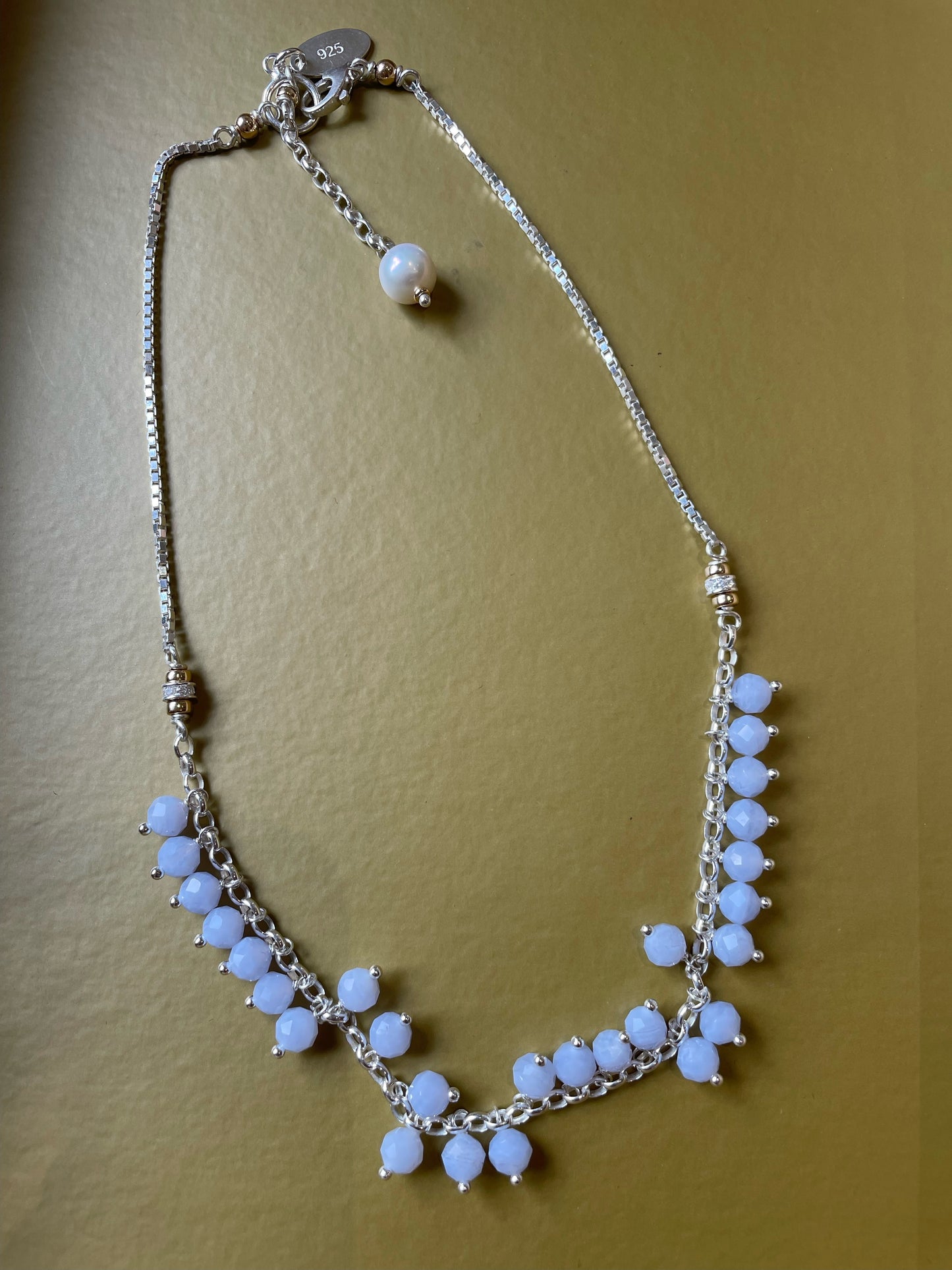 Raindrop Necklace Chalcedony