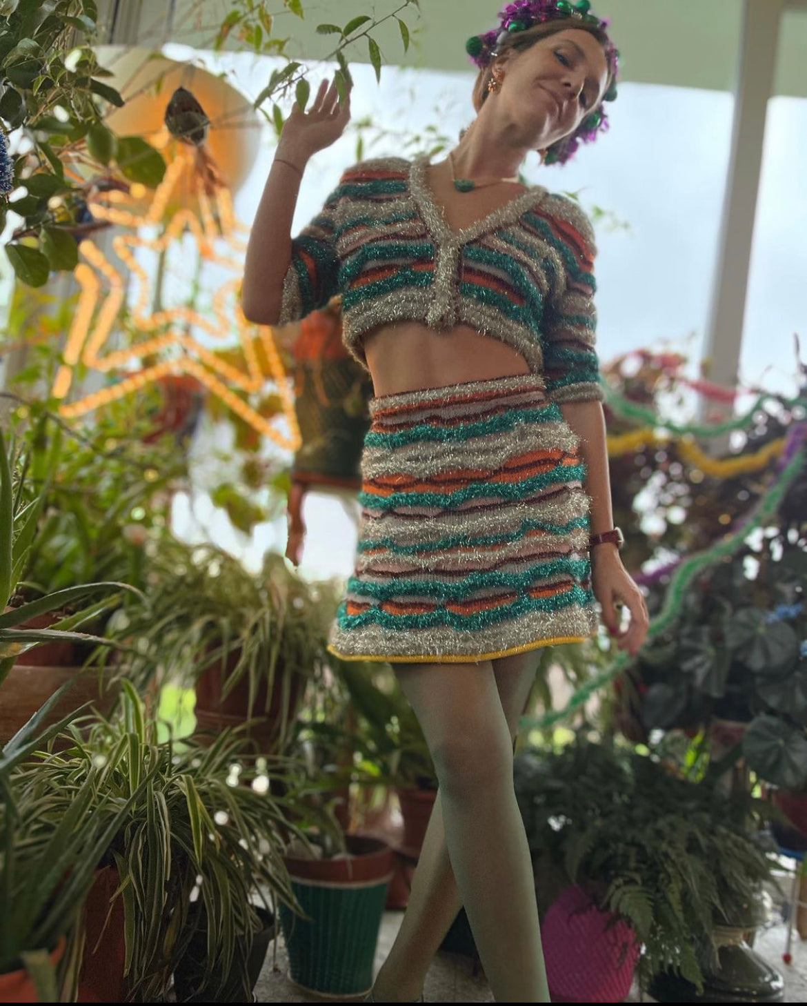 Multicolour Cropped Cardigan