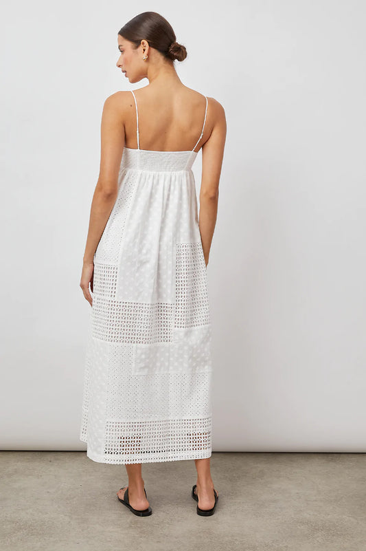 Lucille White eyelet mix dress