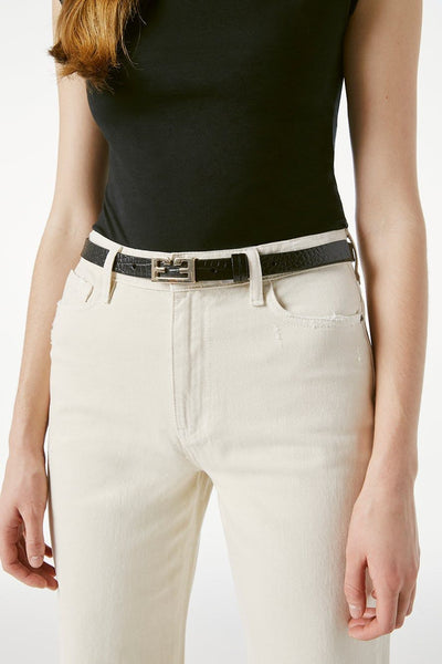 Le Double F Belt Blk Croc