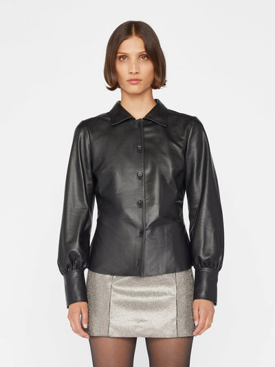 The Femme Leather Shirt- Black