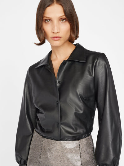 The Femme Leather Shirt- Black