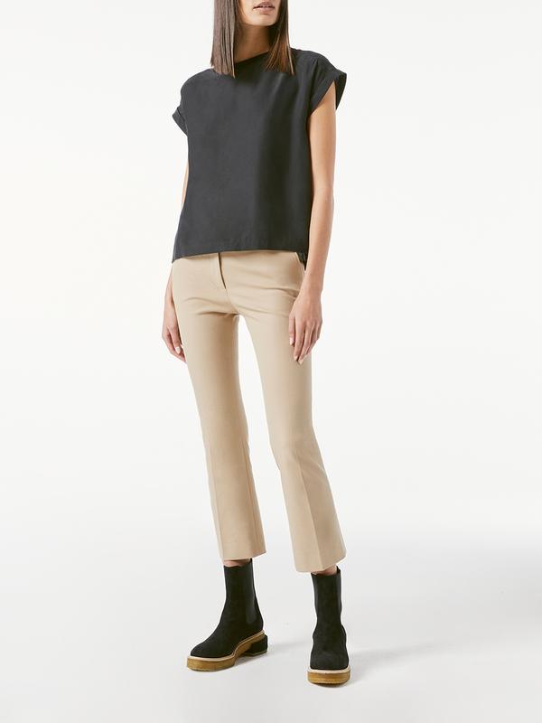 Washable Silk Oversized Tee Noir