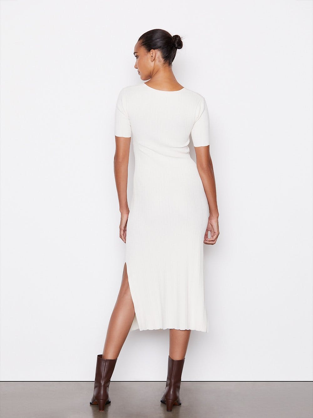 White wrap sweater dress cheap
