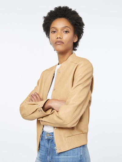 Leather Bomber Sand