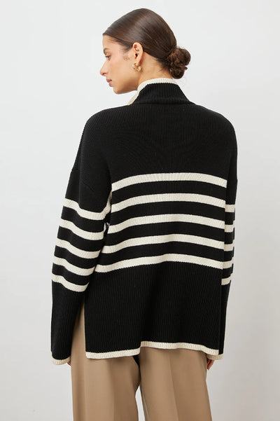 Tessa Onyx Ivory Stripe Sweater
