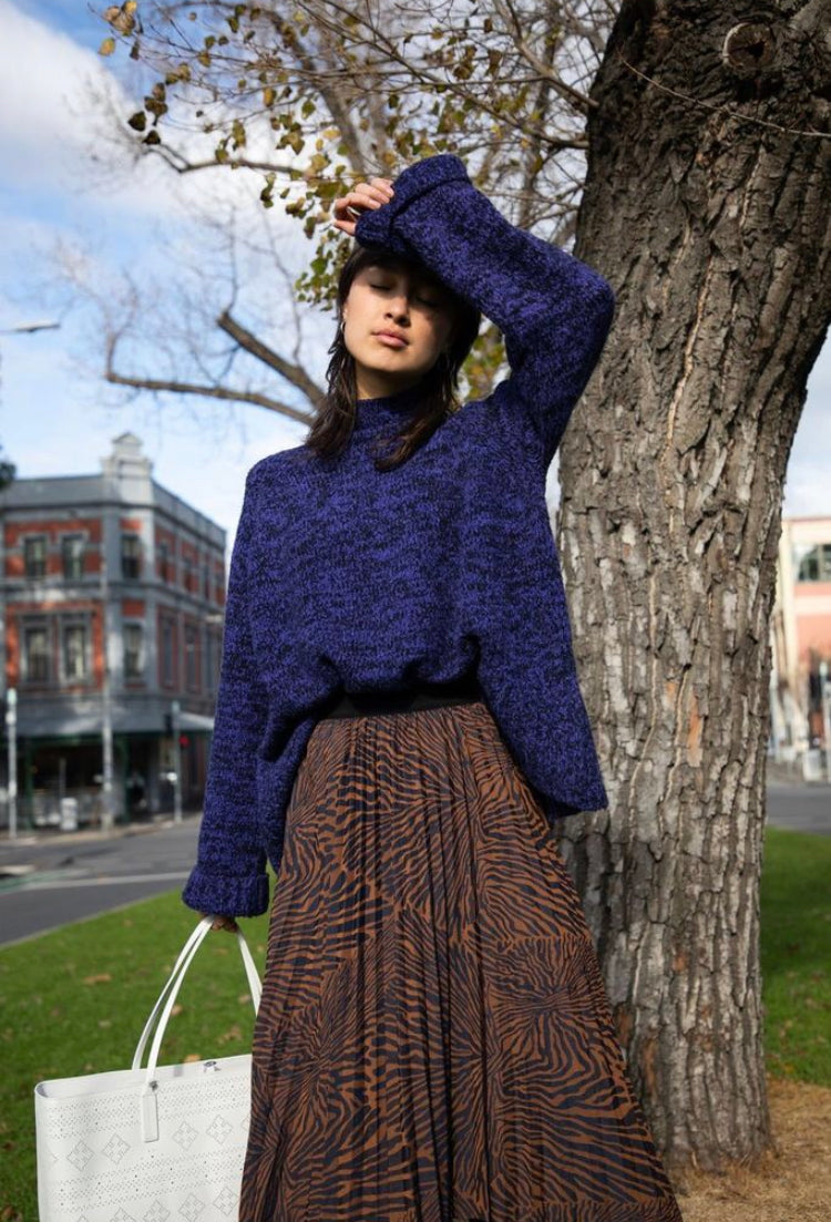 Danika Two Tone Purple Knit