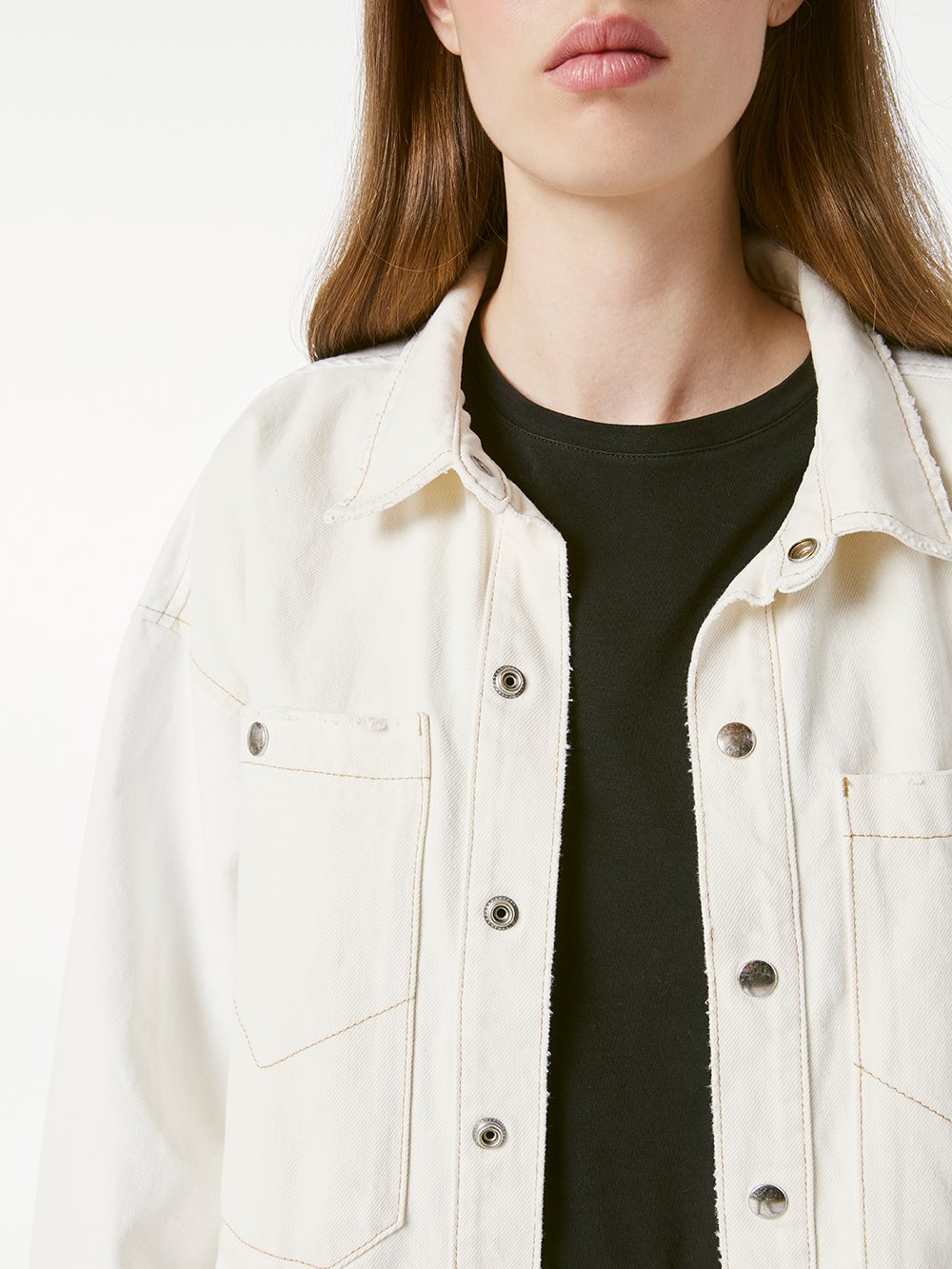 Oversized Shirt Jacket Vintage White Multi