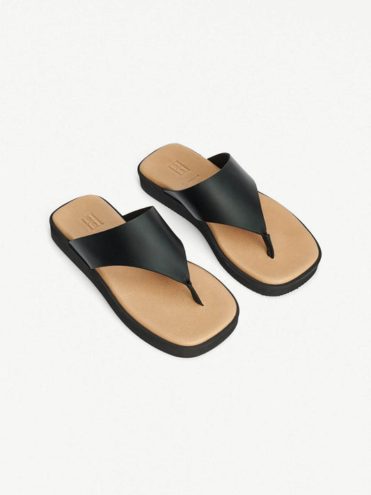 Marisol Leather sandals- Black