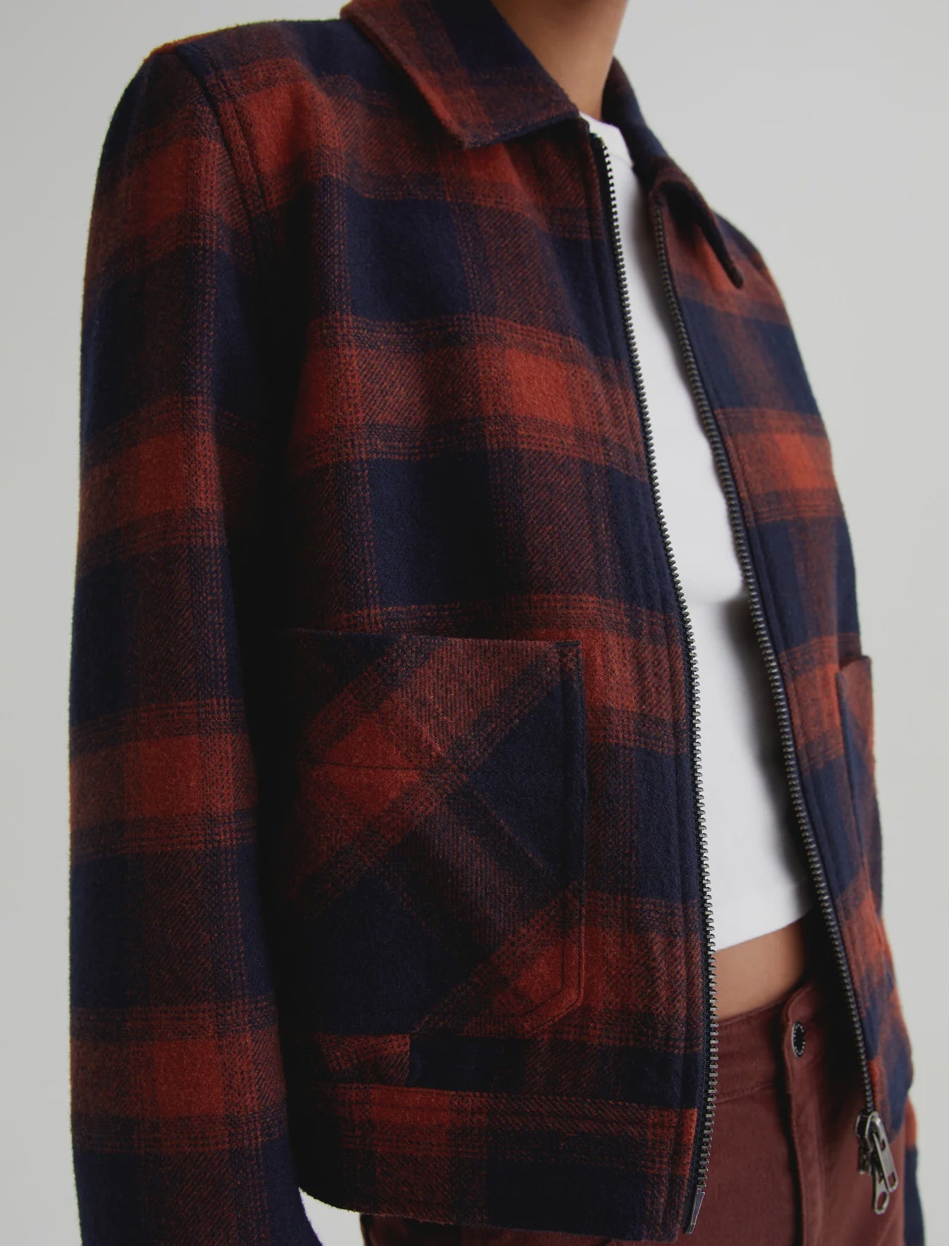 Francoise Jacket - Shadow Plaid Deep Nav