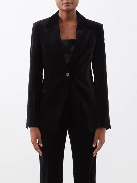 Single button blazer -Noir