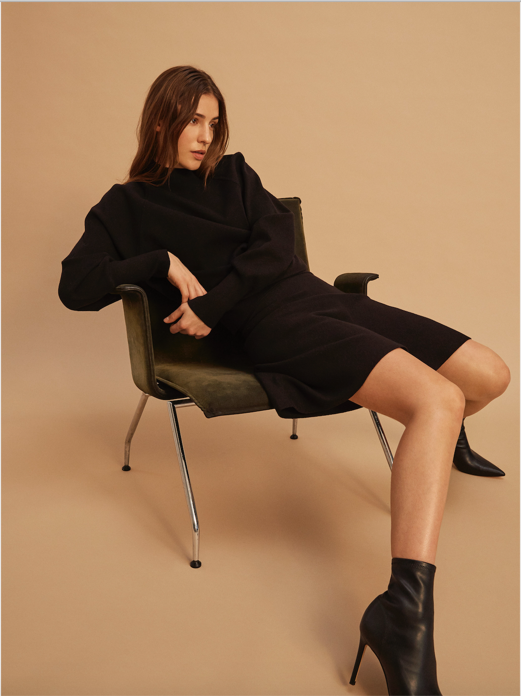 Octavia Knit T-Neck - Black