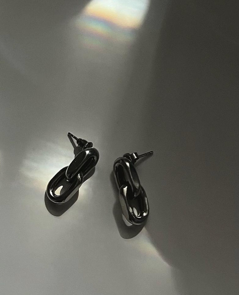 Link Drop Earrings Silver