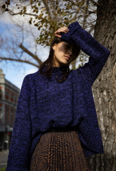 Danika Two Tone Purple Knit