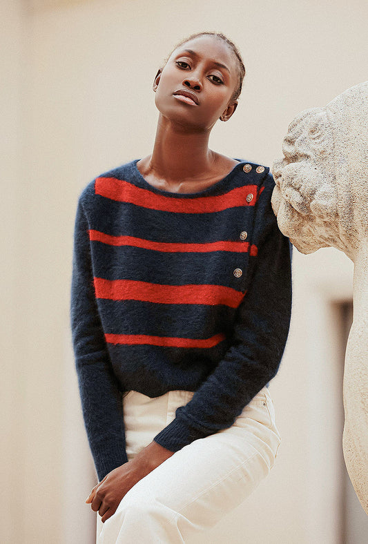 Kersauzon Knit - Blue/Red