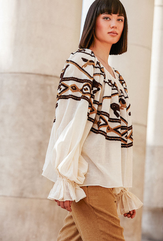 Hyppolite Blouse - Natural Combo