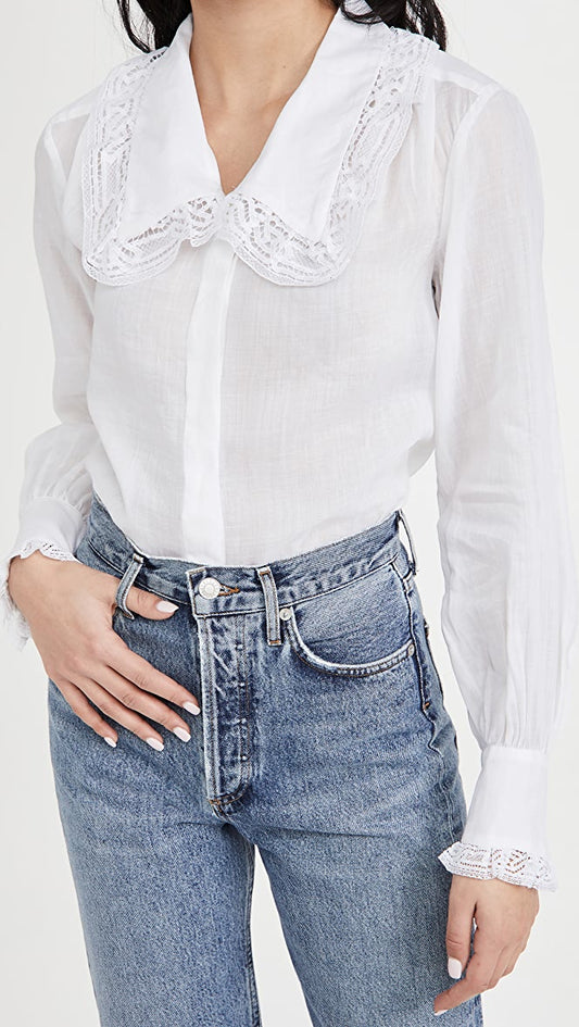 Lace collar Shirt