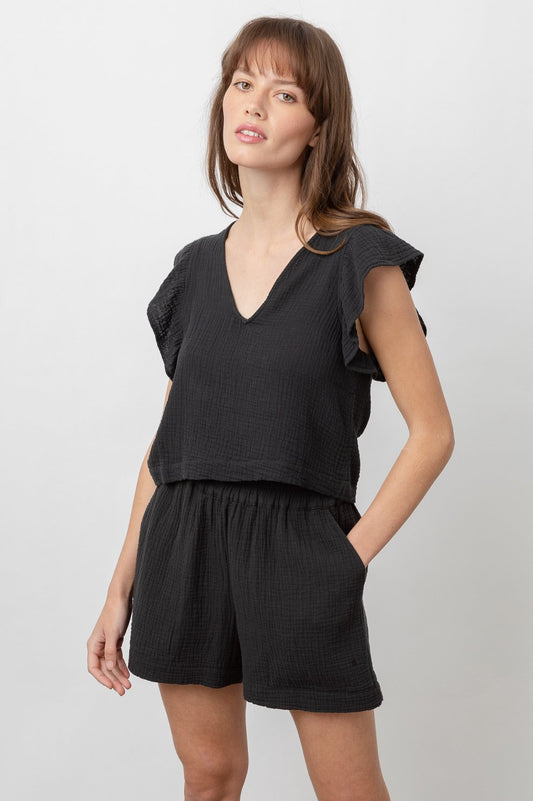 Miley Black Top - size L