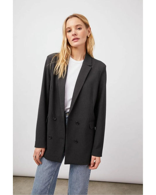 Jac Blazer - Charcoal Pinstripe