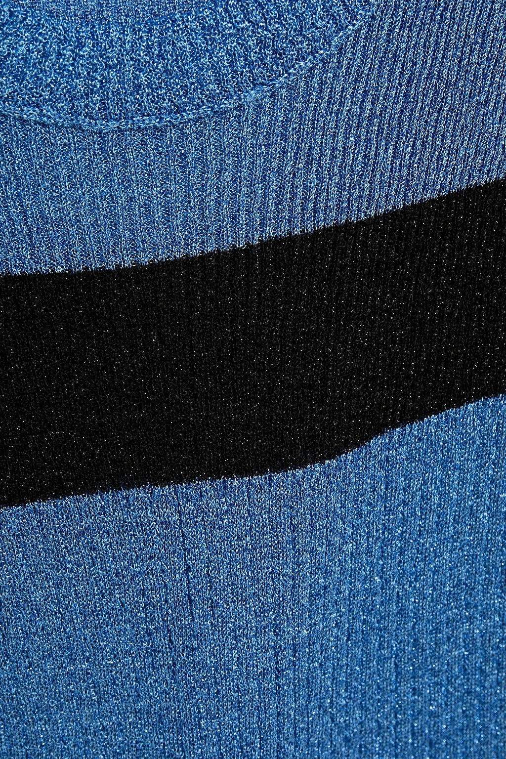 Metallic Striped Ribbed-Knit Top