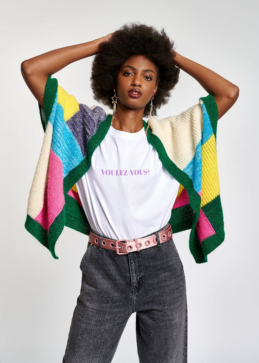 Zalista Patchwork Cardigan